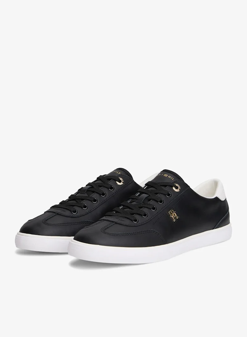 TOMMY HILFIGER  Leather Monogram Lace-Up Trainers for Women | Best Price UAE